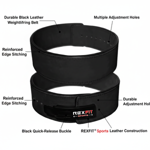 เข็มขัดยกน้ำหนัก Rexfit Sports พรีเมียม หนังวัวแท้ สำหรับการฝึกซ้อม รองรับการออกกำลังกายในยิมและการยกน้ำหนัก - Product Image 4