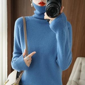 Sudadera de algodón de gran tamaño para mujer con cuello alto sostenible rojo y marrón cuello redondo sudaderas con capucha Casual suelta pulóver Tops - Product Image 1