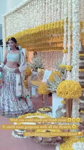 Guirnalda de Caléndula Blanca y Amarilla para Decoración de Festivales Tradicionales Indios, Decoración de Techo para Escenarios, Decoración de Techo para Bodas - Product Image 3