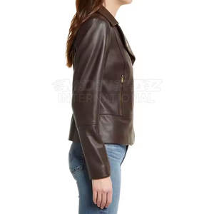 Veste en cuir et coton respirante la plus vendue, col montant, personnalisable, faible MOQ, nouvelle arrivée, imperméable pour femme - Product Image 3