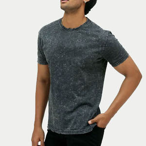 Mejor artículo de llegada Cómodo desgaste de verano Hombres Lavado ácido Camiseta Venta caliente Calidad superior Hombres con estilo Lavado ácido Camiseta - Product Image 2