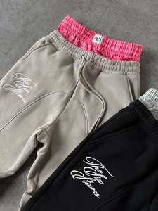 High Weight High Quality Oversized Cotton Sweatpants <b>Jogger</b> Wide Leg <b>Baggy</b> Midweight Elastic Waist Embroidery - Product Image 6