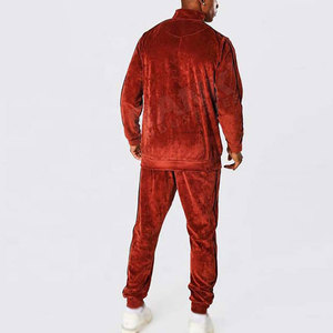 ชุดวอร์มกำมะหยี่ผู้ชายขายดี ชุดกีฬาฤดูหนาวหนานุ่ม อุ่นสบาย เสื้อฮู้ดลำลอง กางเกงจ็อกเกอร์ - Product Image 6