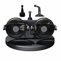 Ventilateur de voiture électrique oscillant à double tête 12V 24V trois vitesses avec diffuseur d'arômes pour SUV, camion, bateau, voiturette de golf