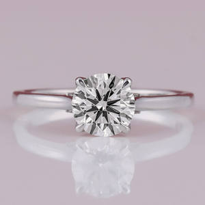 Round Cut 18KT Solid White Gold Plated Engagement <b>Ring</b> Luxury Classic Style Lab Grown Tiny Round Cut Diamond <b>Ring</b> for Birthday - Product Image 1