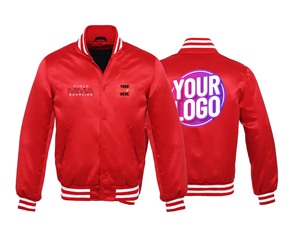 Chaqueta Varsity para hombre Esencial de moda de invierno con mangas completas y dobladillo de punto acanalado frontal abotonado para Chicago para diseño de toros - Product Image 1