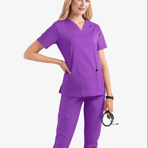 Ensemble de gommage d'allaitement personnalisable de haute qualité tissu tricoté multicolore uniformes chirurgicaux doux dentaire/salon bas quantité minimale de commande pour les hôpitaux - Product Image 5