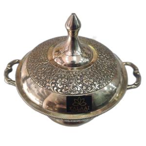Ollas Khajoor Vintage de Latón de Alta Calidad con Grabado y Acabado Pulido para el Hogar y Restaurantes, Utensilios de Cocina, Olla para Dátiles Árabes - Product Image 1