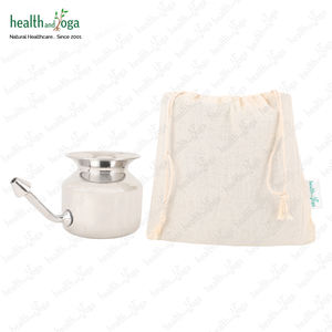 HealthAndYoga SteloKleen Jala Neti Pot Hot-Selling Silver Neti Pot pour le nettoyage nasal Yoga & Ayurveda Sinus Rinse Kit. - Product Image 2
