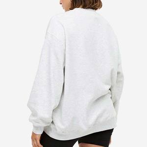 Sweat-shirt à col rond pour femme en coton 100% Couleur unie Blanc Uni Pull à col rond Couleur unie Personnalisé Streetwear Sweat-shirts pour femme Grande taille - Product Image 3