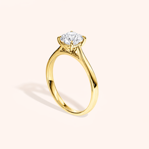 แหวนเพชร14K สีเหลืองทองสำหรับปลูกในห้องปฏิบัติการทรงกลมสวยงาม - Product Image 3