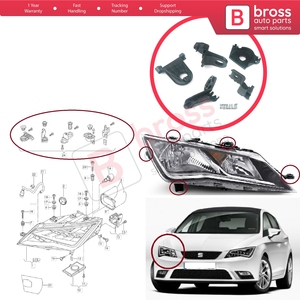 Soporte de Reparación para Faro Delantero BHL531, Juego de Soportes de Montaje, Lado Derecho, para Leon MK3 5F 2012-2020 5F0998226 - Product Image 5