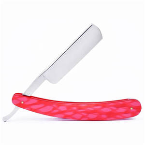 Maquinilla de afeitar profesional de una sola hoja para peluquero, navaja desechable de seguridad Rosa bebé con mango de madera, avance de acero inoxidable, 2K25 - Product Image 1