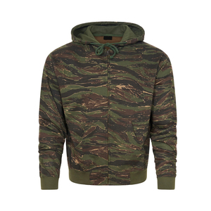 Chaud hiver hommes Camo Trend Hoodie Hip Hop manches longues fermeture éclair vers le haut grande taille sweats à capuche épais avec conception et taille personnalisées - Product Image 4