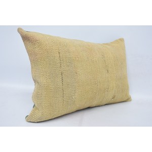 Sutil rayas Beige lana almohada 16x24 pulgadas patrón Vintage Kantha tejido Patchwork técnica - Product Image 3