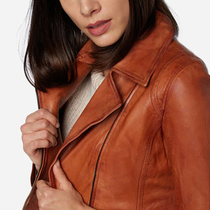 Chaqueta de cuero transpirable para invierno cálido para mujer, ropa informal, chaqueta de cuero para mujer, tendencia superior, bolsillos con cierre de cremallera - Product Image 5