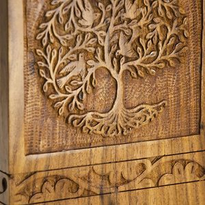 Urna de Madera de Palisandro para Cenizas Humanas y de Mascotas, Estilo Americano Árbol de la Vida, Urna Funeraria de Madera IBS, Caja Conmemorativa - Product Image 4