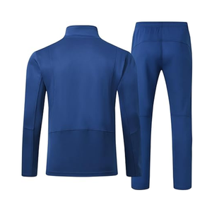 Qualité supérieure Bleu Couleur unie Vêtements de sport personnalisés Survêtements de fitness zippés Entraînement Gym Wear Hommes Survêtement - Product Image 2