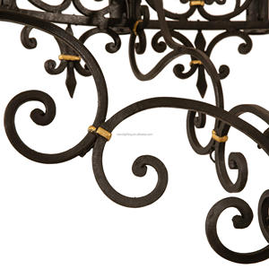 โคมไฟระย้าเหล็กดัดทองเหลือง 25 ดวง สไตล์อาร์ตเดโค ศตวรรษที่ 19 ของฝรั่งเศส สำหรับห้างสรรพสินค้า พระราชวัง  สามารถปรับแต่งได้ - Product Image 3