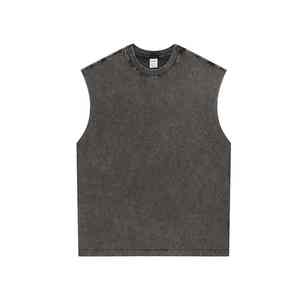 Streetwear Débardeur de gymnastique oversize sans manches en tricot coupe personnalisée T-shirt pour hommes de High Street avec impression par transfert de chaleur - Product Image 5