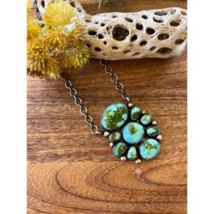 Collier en turquoise de la montagne du Sonoran et argent sterling de Kathleen Chavez pour les occasions spéciales - Product Image 3