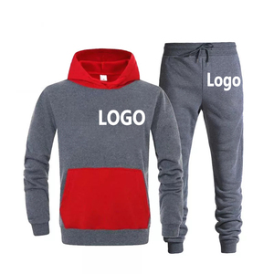 streetwear custom tracksuit for men puff print 2 piece set <b>flared</b> sweatpants jogger and hoodies set 3d logo y2k men's sweat suit - Product Image 4