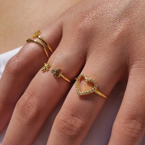 แหวนเงินแท้ 925 ชุบโรเดียม ทองคำ 14K ประดับเพชร CZ รูปหัวใจ 8 มม. ดีไซน์เรียบหรู เครื่องประดับสไตล์คริสเตียน ของขวัญวันวาเลนไทน์ - Product Image 4