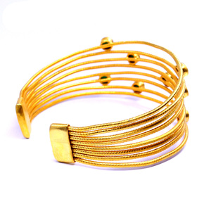 Traditional Sterling Silver 925 Emerald Gemstones <b>Gold</b> Plating Attractive Vintage Style Women Wear <b>Bangles</b> - Product Image 3