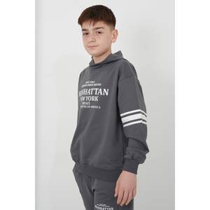 ชุดวอร์มผ้าสองชั้นสำหรับเด็กผู้ชายมีฮู้ดพิมพ์ลาย - Product Image 5