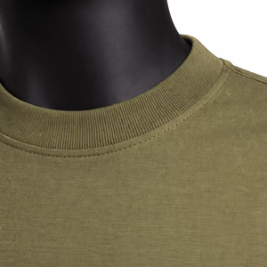 Men's <b>Olive</b> <b>Green</b> Short Sleeve <b>T</b>-<b>Shirt</b> Bold Letter Print O-Neck Casual Cotton Tee Loose Fit Breathable 240g - Product Image 5