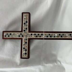 Azulejo de pared con Incrustaciones de nácar de alta calidad al por mayor, decoración de pared con Cruz colgante hecha a mano de Falak World Export - Product Image 1