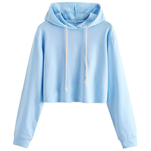 Sudadera informal con capucha recortada de algodón 100% para mujer con diseño de doble cremallera Servicio OEM disponible para mujeres - Product Image 1