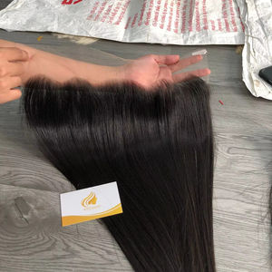 Venta al por mayor pelo vietnamita HD peluca con encaje frontal cabello humano no Remy encaje completo máquina recta doble trama 100g 13x6 para - Product Image 4