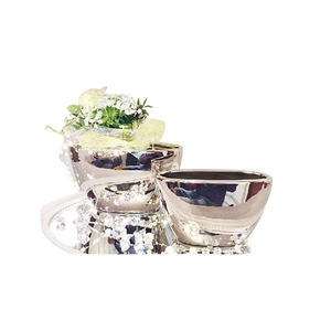 Juego de 2 floreros de aluminio para decoración de fiestas, centro de mesa con acabado pulido, jarrón decorativo para bodas y Navidad - Product Image 1