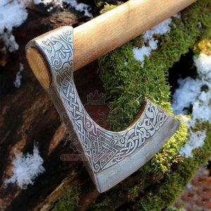 Handmade Industrial Grade Viking Tomahawk <b>Axe</b> Head Natural Wood Handle Custom Carbon Steel Outdoor <b>Camping</b> Hunting Survival - Product Image 3