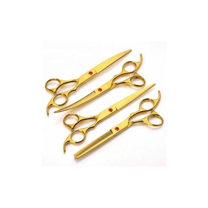 Ensemble de ciseaux de barbier professionnels en acier inoxydable avec manche en céramique pour gaucher, pour la coupe de cheveux, salon de beauté et usage domestique - Product Image 2