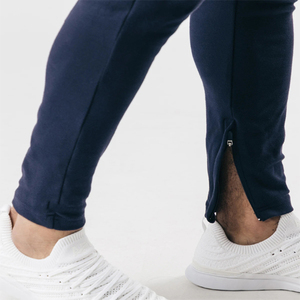 Pantalon de survêtement personnalisé bleu marine 100% coton pantalon de jogging de gymnastique respirant poche latérale décontracté Logo poche latérale respirant - Product Image 2