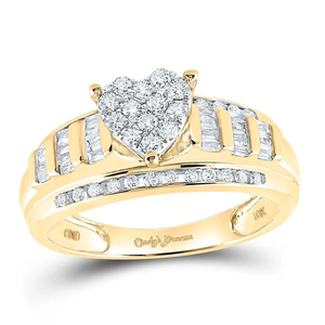 14K oro único corazón solitario Baguette diamante compromiso anillo alto diamante natural joyería diseño anillos finos - Product Image 5