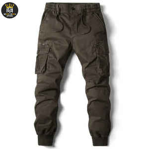 กางเกงคาร์โก้ผู้ชายแบบสมาร์ทแคชชวล ผ้าแคนวาส ระบายอากาศ ผูกเชือก ติดกระดุม ผ้าถัก มีหลายกระเป๋า กันน้ำ ผ้าโพลีเอสเตอร์/คอตตอน - Product Image 4