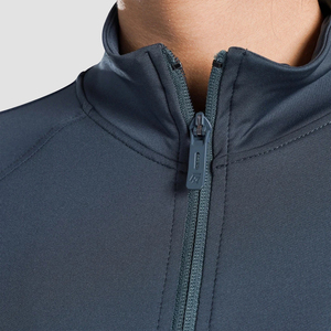 Women's Full Sleeve Solid Color Zip-Up <b>Yoga</b> <b>Jacket</b> With Contrast Stitch Sweat-Wicking Spandex Polyester Regular Fit - Product Image 3