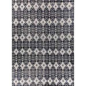 Tapis en laine et viscose noué à la main, motif géométrique grand format, couleur ivoire, pour la décoration de la salle de séjour des adolescents, AKWV-13019 - Product Image 1