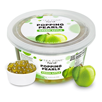 Prix Compétitif Qualité Supérieure Perles Éclatantes Pomme Verte Saveur Premium Boba TeaZone B2060 Pot TW