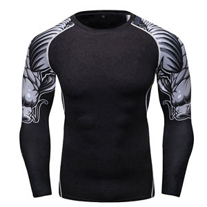 Camiseta de Compresión Sublimada de Manga Larga para Hombre, Nueva Llegada, para Deportes de Fitness, Color y Logotipo Personalizados, Alta Calidad, 100% - Product Image 4