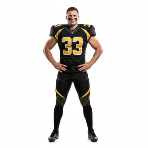 Vêtements de sport de football américain pour hommes personnalisables, respirants, en jersey 100% polyester, pantalon avec manches courtes, uniforme personnalisé - Product Image 1