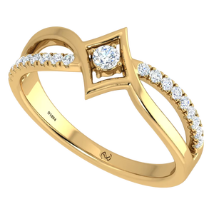 14K Gold & Natural Diamond Women's Eluzian Design Ring | 0.30Ctw 19 <b>Stones</b> Round Brilliant Cut Rhodium Plated Luxury Dailywear - Product Image 1