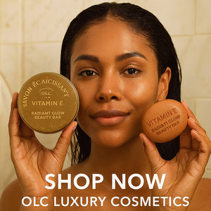OLC LUXURY COSMETICS Savon exfoliant pour le visage avec vitamine E et acide kojique pour corriger les taches brunes et revitaliser la peau - Product Image 1