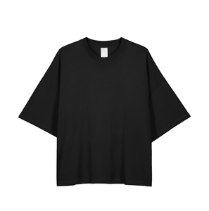 เสื้อยืดโอเวอร์ไซส์ผ้าฝ้าย100% แบบกล่องเข้ารูปสำหรับ260gsm เสื้อโชว์ไหล่แบบวินเทจ - Product Image 5