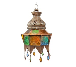 Lámpara colgante de hierro marroquí al por mayor, farol de metal dorado Vintage para decoración del hogar y jardín para Navidad - Product Image 1