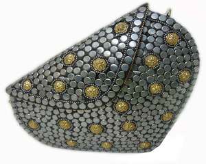 Siver Metal with Mop leaf Clutch Bag Metal Stud Clutch Handmade Sling Bag - Product Image 1
