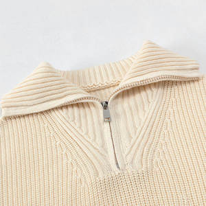 Fashion Bestseller Men's Autumn Knitted 100%Cotton Anti-shrink Front Breathable Loose Solid Color Base V-Neck <b>Pullover</b> <b>Sweater</b> - Product Image 2